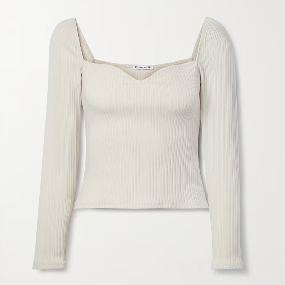 REFORMATION ribbed-knit top XSMALL